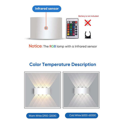 Metal Black And White Waterwave Finish Rectangular Outdoor Wall Light