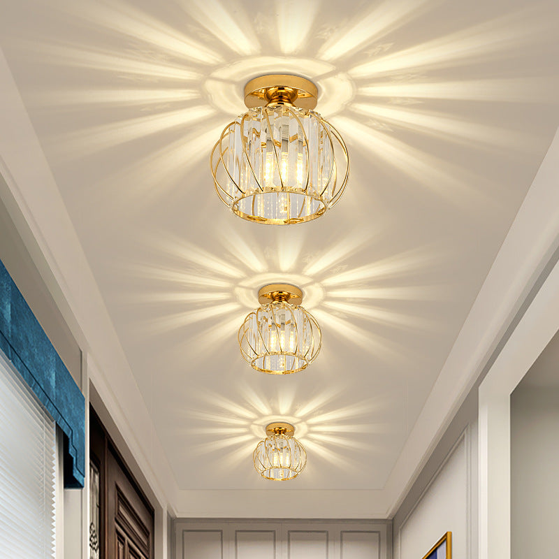 Gold Or Black Finish Luxe Crystal Ceiling Light