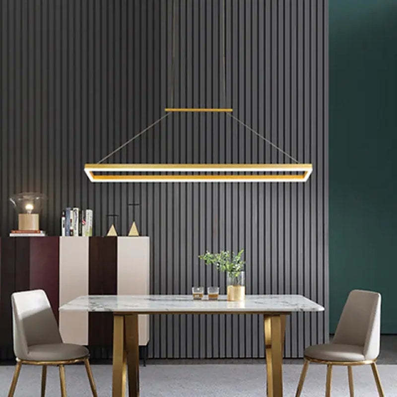 Ambient Glow Modern Rectangular Pendant Light