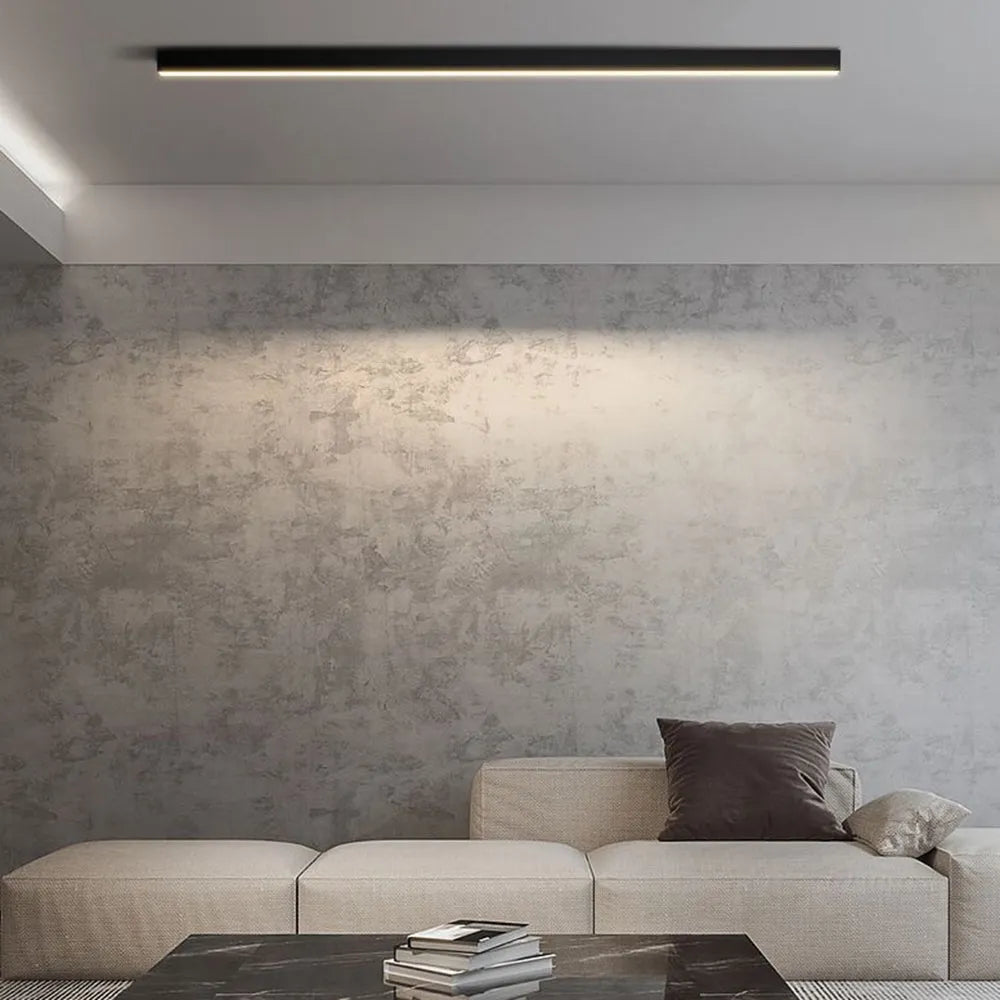 Black Sleek Linear Wall And Ceiling Light
