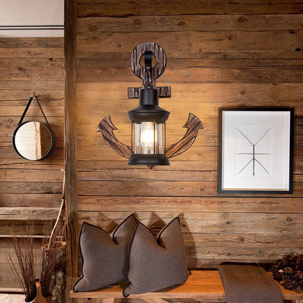 Wood And Metal Wall Sconce Heritage Lantern