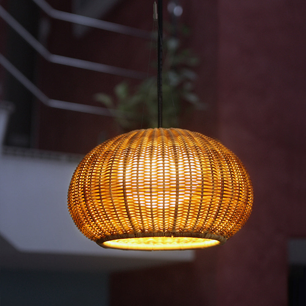 Durable Acrylic Core Handcrafted Bamboo Pendant Light