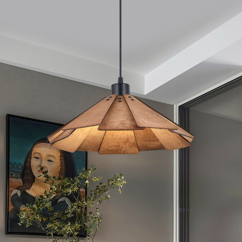 Modern Metal and Wood Retro Pendant Light Fixture