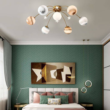 Modern Flush Mount Ceiling Light For Living Room Luma Orbit