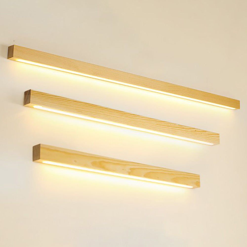 Wall Lamp Linear Wood Natural For Ambience Warm