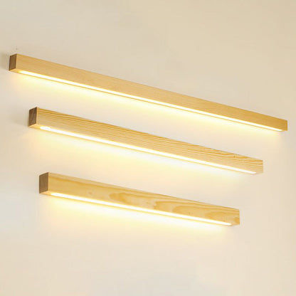 Wall Lamp Linear Wood Natural For Ambience Warm