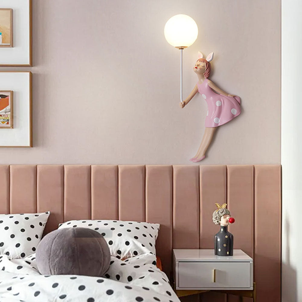 Balloon Wall Lamp For Kids Room In Blush Pink