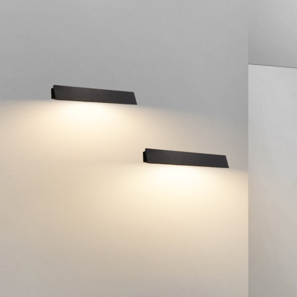Black And White Industrial Linear Outdoor Wall Light