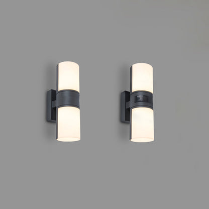 Black And White Cylindrical Outdoor Rotatable Wall Light IP65