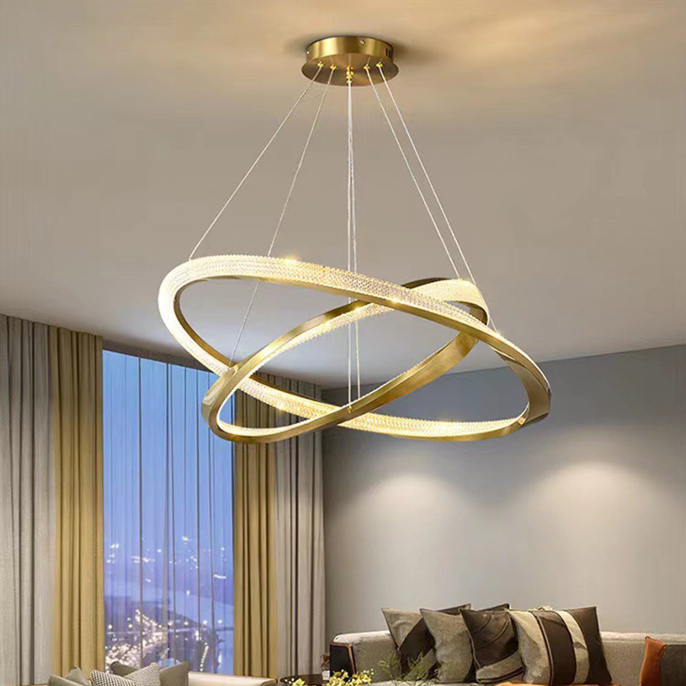 Pendant Light With Warm White Glow Half Ring