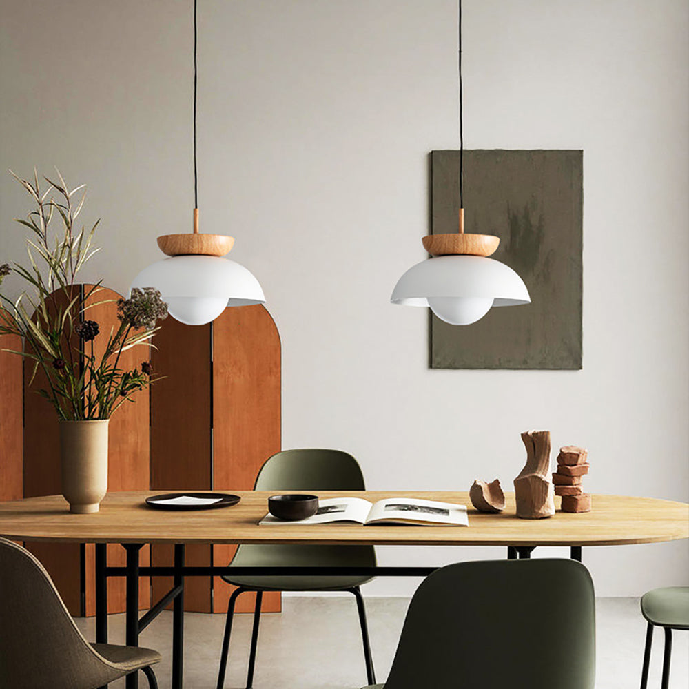 Lamp Pendant Metal and Wood Scandinavian Delivers Warmth