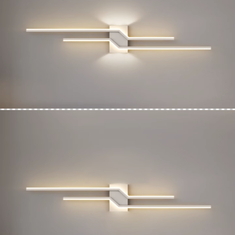 Three Colour Change Dimmable Minimalist Linear Metal Vanity Wall Light