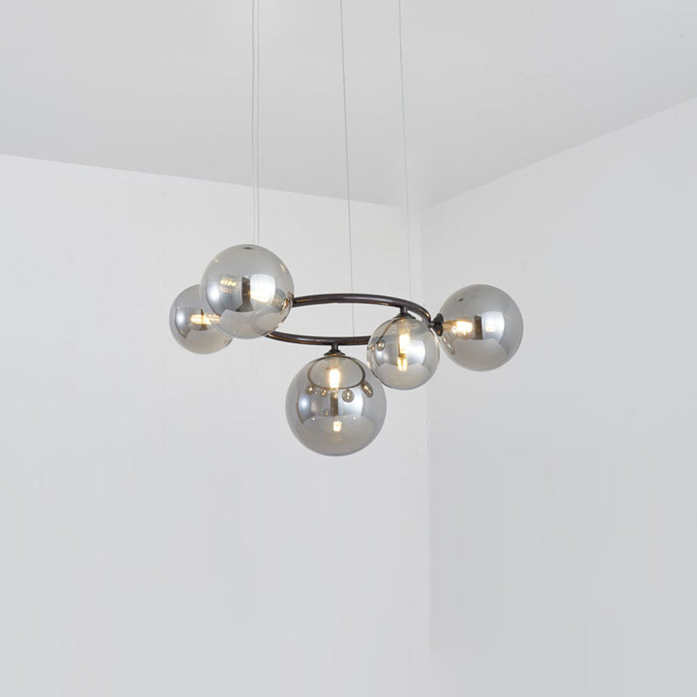 Modern Wave Pendant Light In Metal And Glass Durable