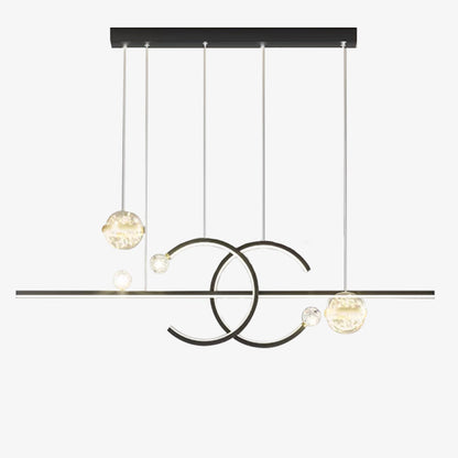 Starry Sky Glow Gold Black Double C Pendant Light