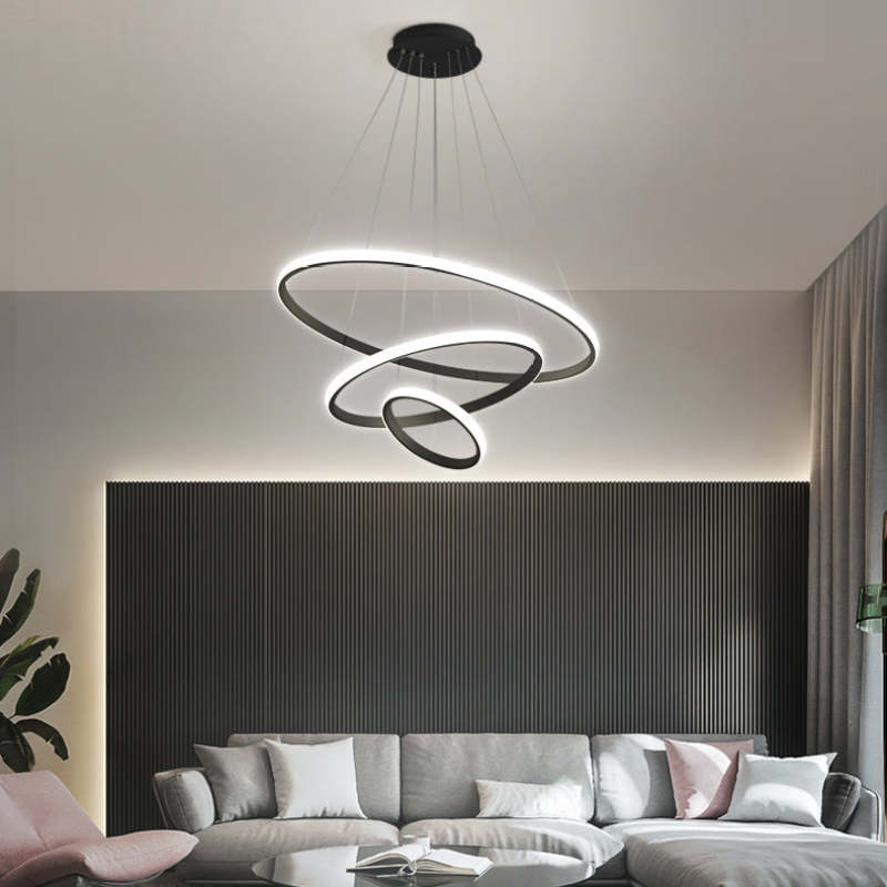 Adjustable Rings Dimmable Ring Pendant Light