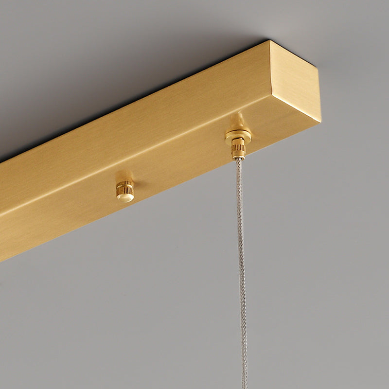 Copper Glass Linear Nordic Pendant Light For Dining