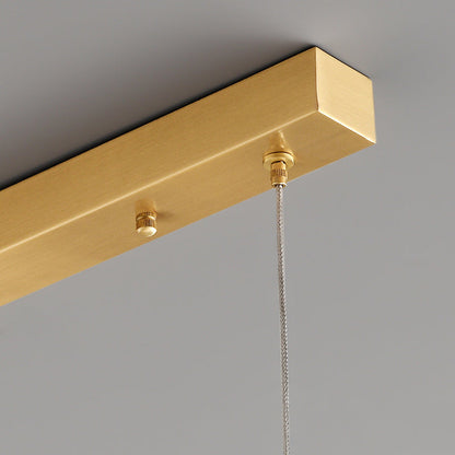 Copper Glass Linear Nordic Pendant Light For Dining