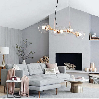 Pendant Light with Glass Globe for Ambient Living Room Ambiance