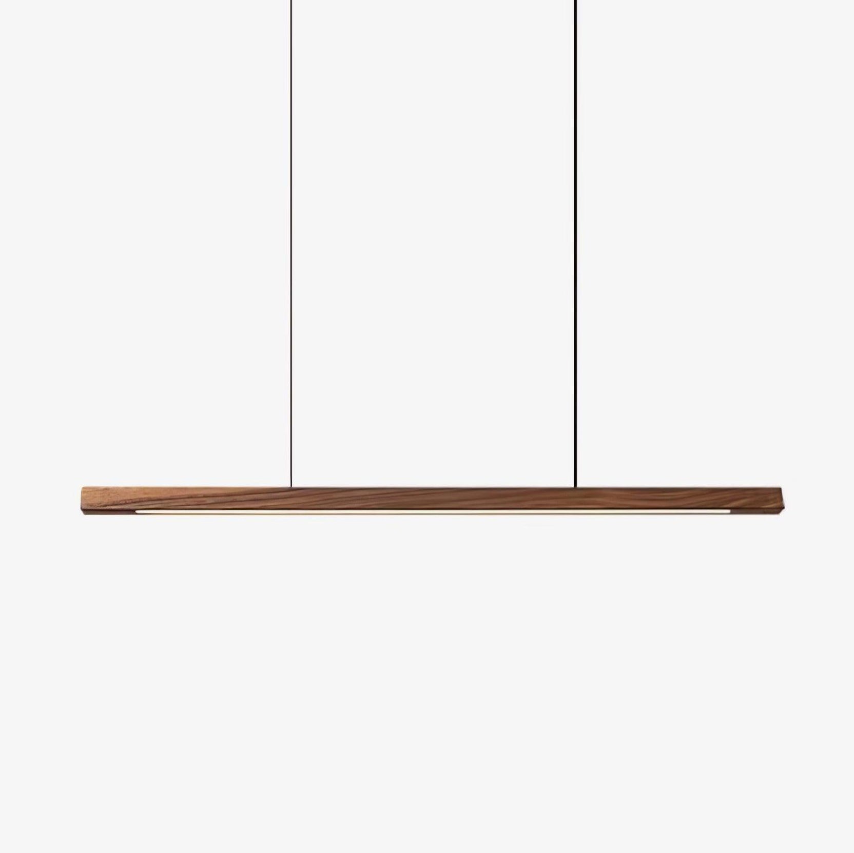 Warm LED Glow Scandinavian Wood Linear Pendant Light