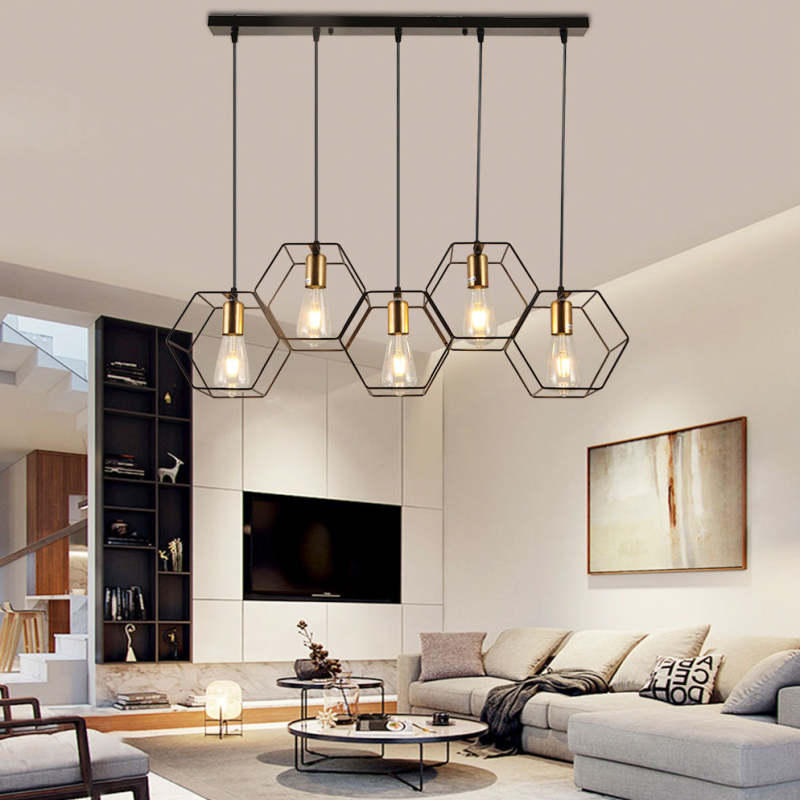 Rustic Geometric Black Finish Pendant Light For Ambient Glow