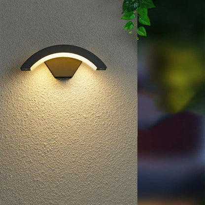 Black Outdoor Wall Light Nordic Weatherproof Arc LED