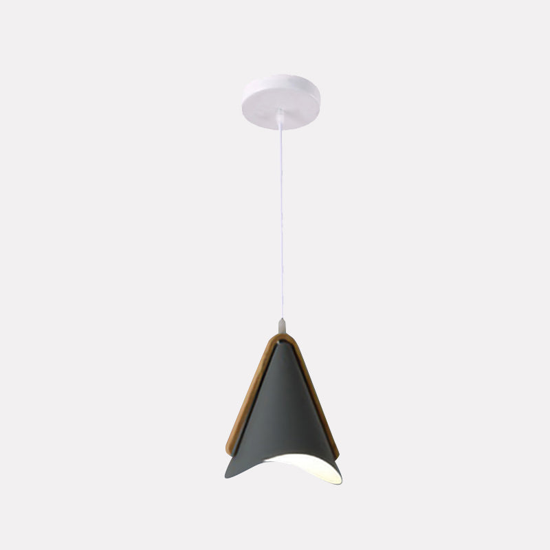 Warm Ambience Cone Metal and Wood Pendant Light