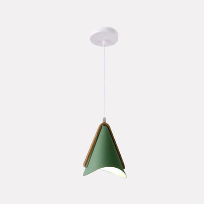 Warm Ambience Cone Metal and Wood Pendant Light