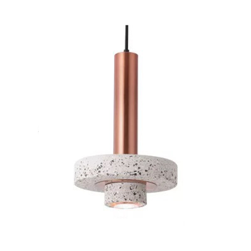 Art Deco Pendant Light With Terrazzo Accents And Colorful LED