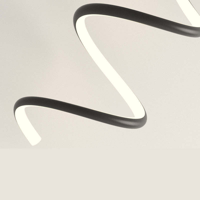 Matte Black And White Spiral LED Art Wall Light
