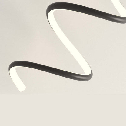 Matte Black And White Spiral LED Art Wall Light