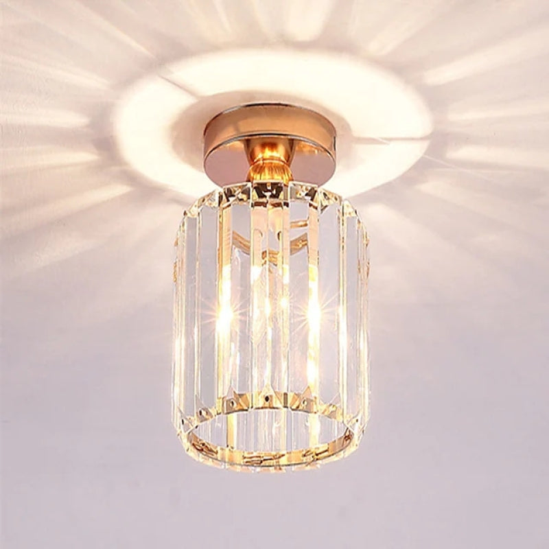 Three Colour Temperatures Crystal Metal Flush Mount Ceiling Light