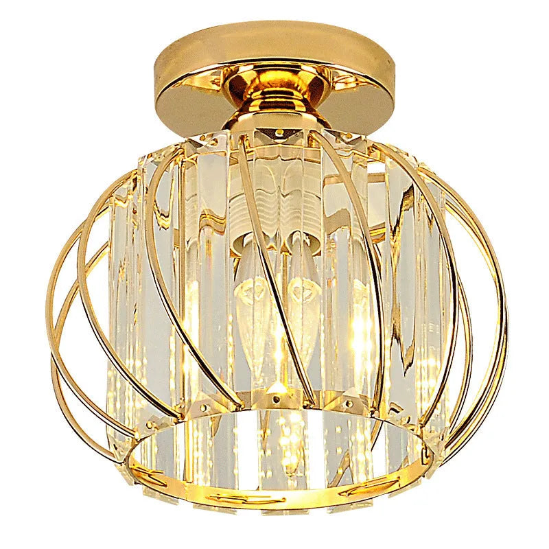 Gold Or Black Finish Luxe Crystal Ceiling Light
