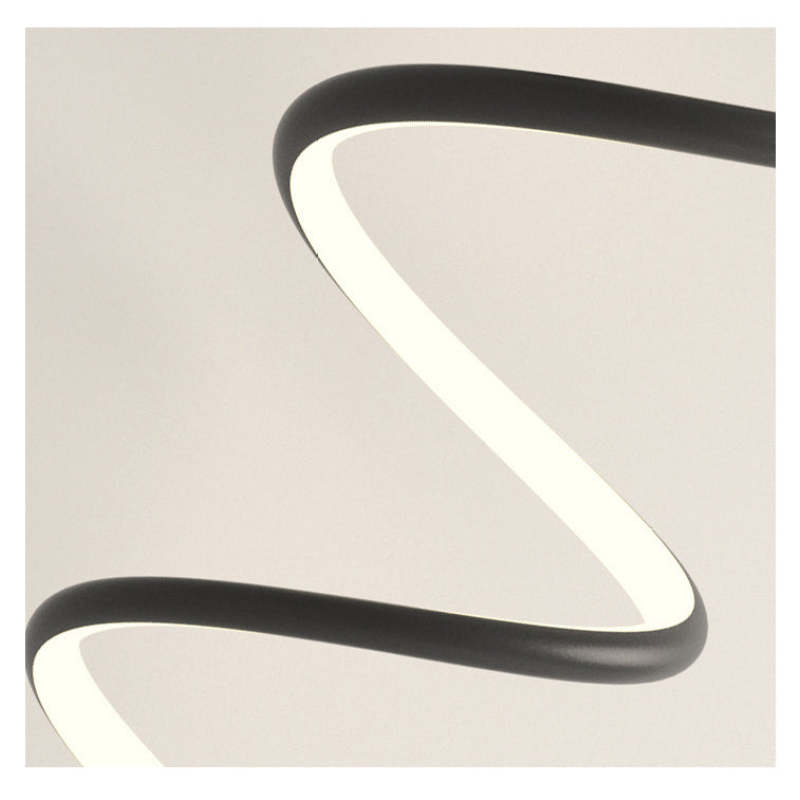 Matte Black And White Spiral LED Art Wall Light