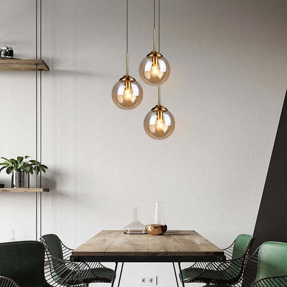 Smoke Amber Elegant Ambience Art Glass Bubble Pendant Light