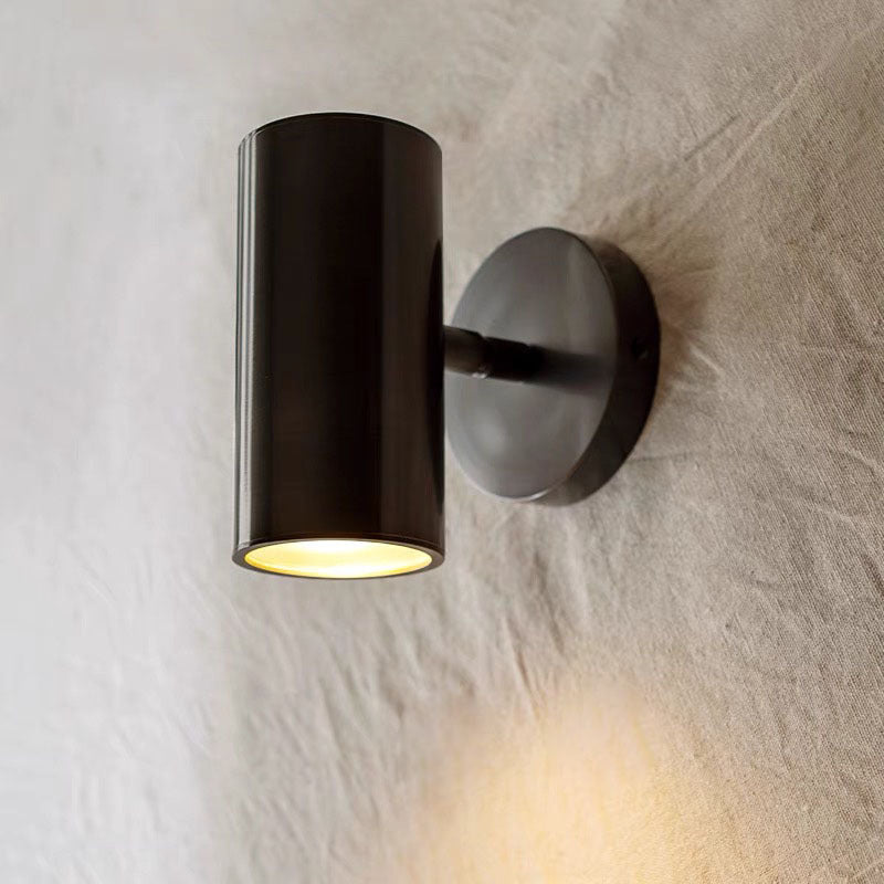 Gold And Black Cylindrical LED Spotlight Nordic Metal Wall Lamp