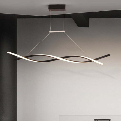 Pendant Light Durable Metal Linear Double Wave