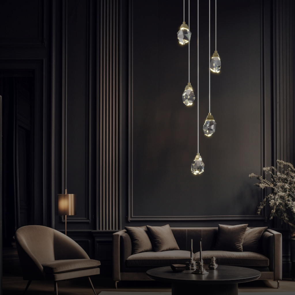 Gold Finish Metal and Glass Luxe Ball Pendant Light