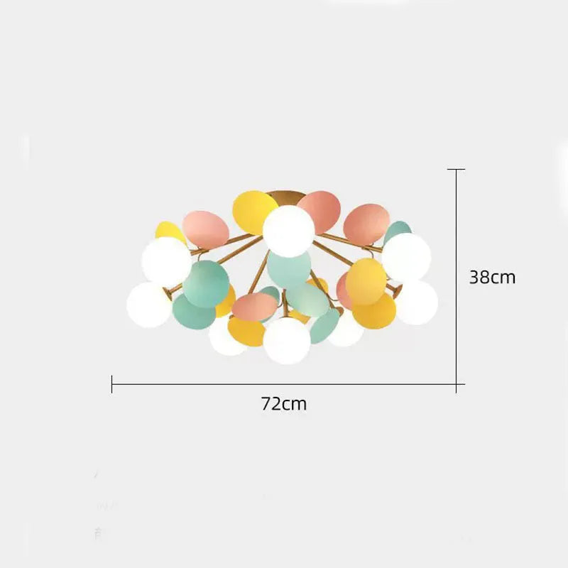 Colourful Contemporary Ceiling Light Acrylic Bubble Cluster