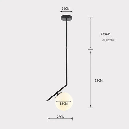 Glass And Metal Globe Pendant Light For Ambience Arisha
