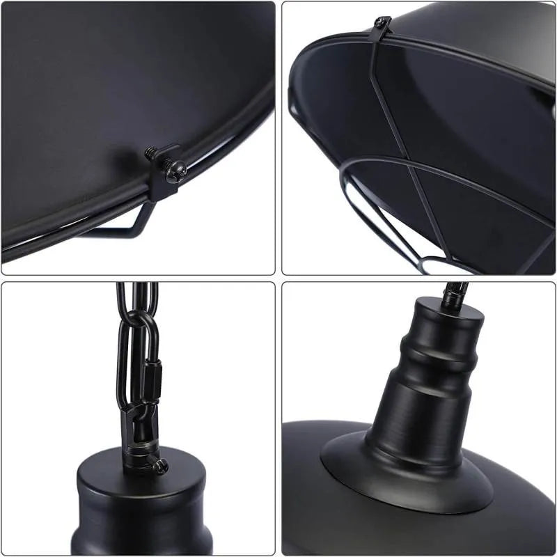 Rustic Black Industrial Pendant Light for Indoor and Outdoor