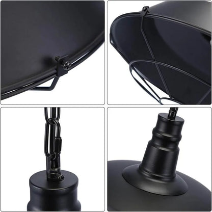 Rustic Black Industrial Pendant Light for Indoor and Outdoor