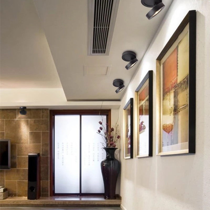 Black And White Adjustable Heads Square Ceiling Spotlight