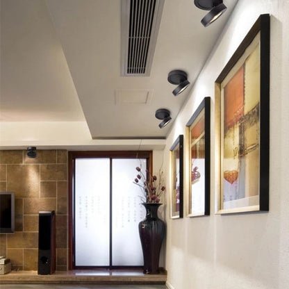 Black And White Adjustable Heads Square Ceiling Spotlight