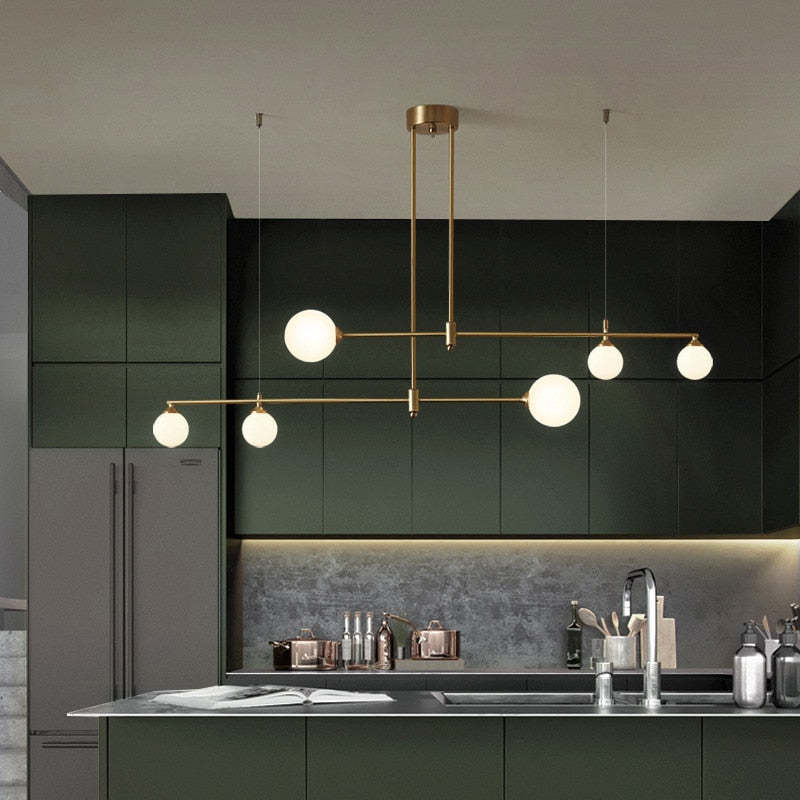 Golden Bubble Glass With Copper Pendant Light For Ambience