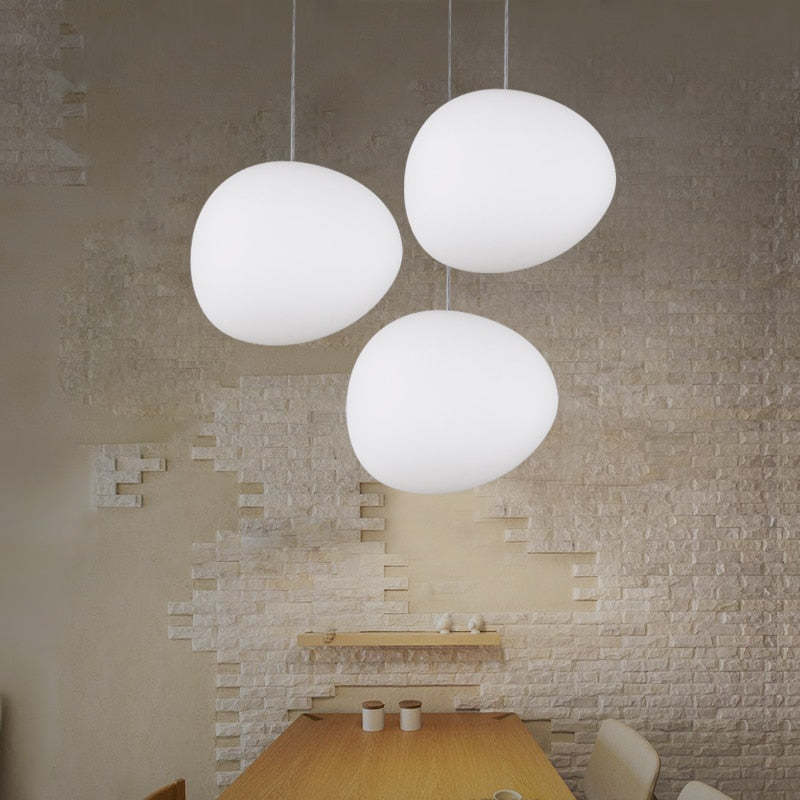 Ambient Glow Sleek Glass Egg Shaped Pendant Light