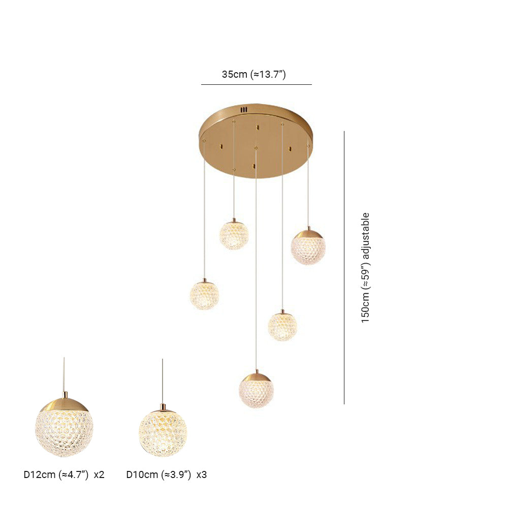 Modern Flair Pendant Light With Gold Art Deco