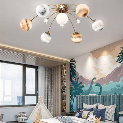Modern Flush Mount Ceiling Light For Living Room Luma Orbit