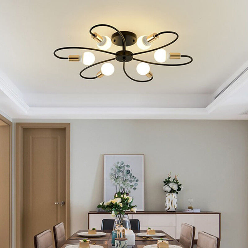 Metal Black Gold Glass Bubbles Flush Mount Ceiling Light Aurelia
