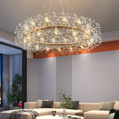 Warm Ambient Glow Dandelion Crystal LED Pendant Light