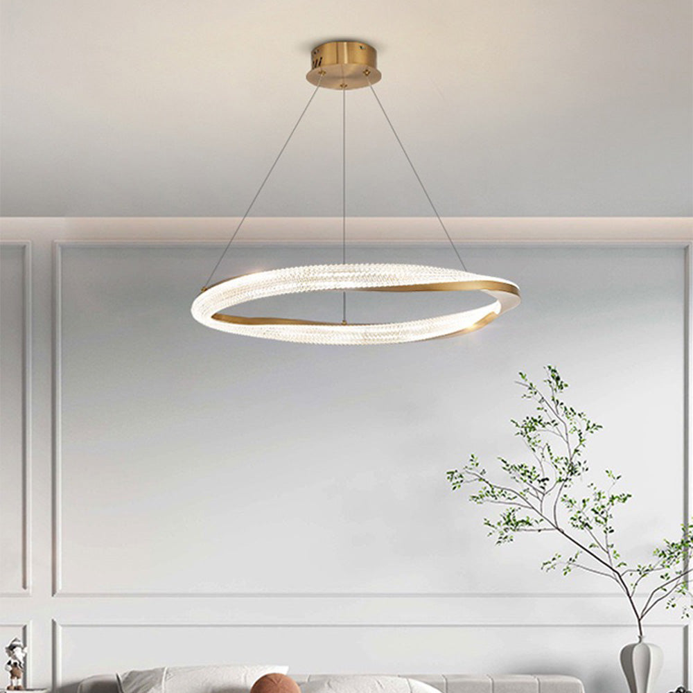Pendant Light With Warm White Glow Half Ring